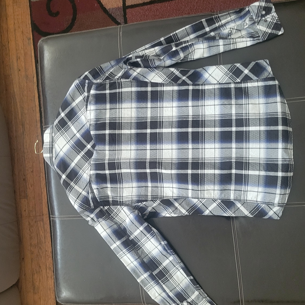 BKE Blue Plaid Casual Button Down Shirt
